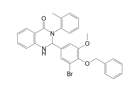 2-(3-bromanyl-5-methoxy-4-phenylmethoxy-phenyl)-3-(2-methylphenyl)-1,2-dihydroquinazolin-4-one