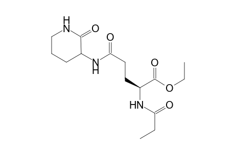 (2S)-5-keto-5-[(2-keto-3-piperidyl)amino]-2-propionamido-valeric acid ethyl ester