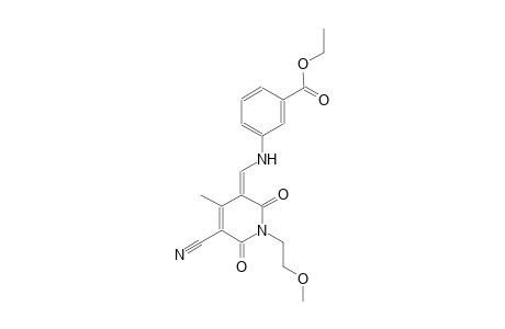 benzoic acid, 3-[[(Z)-(5-cyano-1,6-dihydro-1-(2-methoxyethyl)-4-methyl-2,6-dioxo-3(2H)-pyridinylidene)methyl]amino]-, ethyl ester