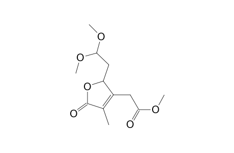 3-Furanacetic acid, 2-(2,2-dimethoxyethyl)-2,5-dihydro-4-methyl-5-oxo-, methyl ester, (.+-.)-