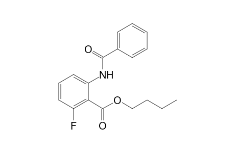 Benzoic acid, 2-(benzoylamino)-6-fluoro-, butyl ester
