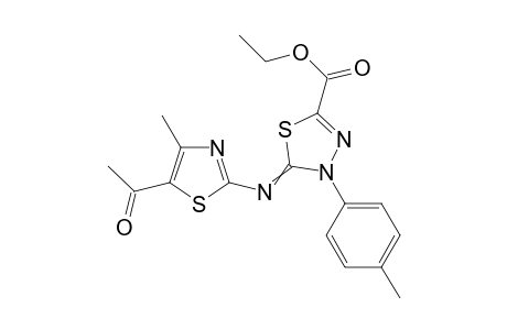 Ethyl 5-(5-acetyl-4-methylthiazol-2-ylimino)-4-(4-methylphenyl)-1,3,4-thiadiazole-2-carboxylate