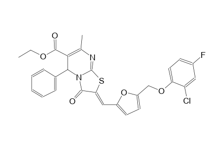 ethyl (2Z)-2-({5-[(2-chloro-4-fluorophenoxy)methyl]-2-furyl}methylene)-7-methyl-3-oxo-5-phenyl-2,3-dihydro-5H-[1,3]thiazolo[3,2-a]pyrimidine-6-carboxylate