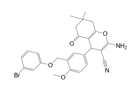 2-amino-4-{3-[(3-bromophenoxy)methyl]-4-methoxyphenyl}-7,7-dimethyl-5-oxo-5,6,7,8-tetrahydro-4H-chromene-3-carbonitrile