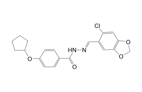 N'-[(E)-(6-chloro-1,3-benzodioxol-5-yl)methylidene]-4-(cyclopentyloxy)benzohydrazide