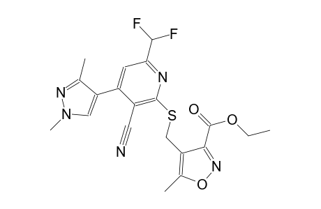ethyl 4-({[3-cyano-6-(difluoromethyl)-4-(1,3-dimethyl-1H-pyrazol-4-yl)-2-pyridinyl]sulfanyl}methyl)-5-methyl-3-isoxazolecarboxylate