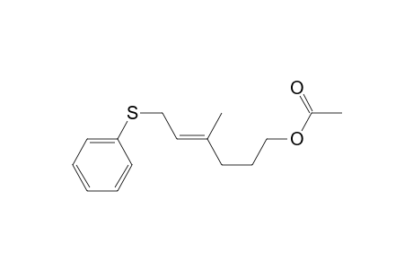 4-Hexen-1-ol, 4-methyl-6-(phenylthio)-, acetate, (E)-