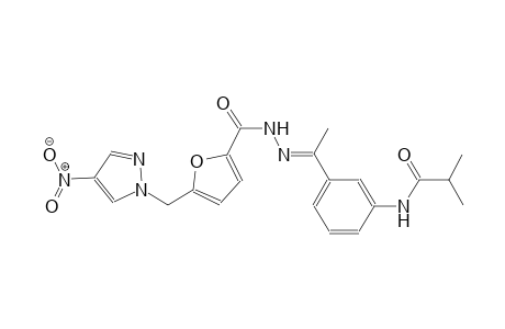 2-methyl-N-[3-((1E)-N-{5-[(4-nitro-1H-pyrazol-1-yl)methyl]-2-furoyl}ethanehydrazonoyl)phenyl]propanamide