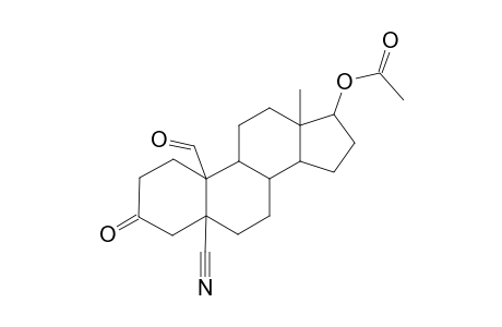 Acetic acid, 5-cyano-10-formyl-13-methyl-3-oxohexadecahydrocyclopenta[a]phenanthren-17-yl ester