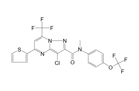 3-Chloranyl-N-methyl-5-thiophen-2-yl-7-(trifluoromethyl)-N-[4-(trifluoromethyloxy)phenyl]pyrazolo[1,5-a]pyrimidine-2-carboxamide