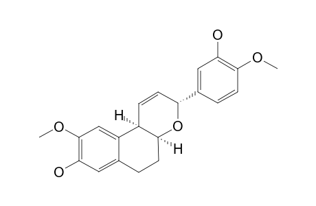 MUSELLARIN-C;REL-(3S,4AR,10BR)-3-(3'-HYDROXY-4'-METHOXYPHENYL)-8-HYDROXY-9-METHOXY-4A,5,6,10B-TETRAHYDRO-3H-NAPHTHO-[2,1-B]-PYRAN