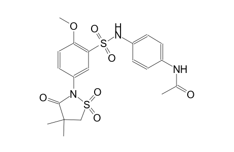 acetamide, N-[4-[[[5-(4,4-dimethyl-1,1-dioxido-3-oxo-2-isothiazolidinyl)-2-methoxyphenyl]sulfonyl]amino]phenyl]-
