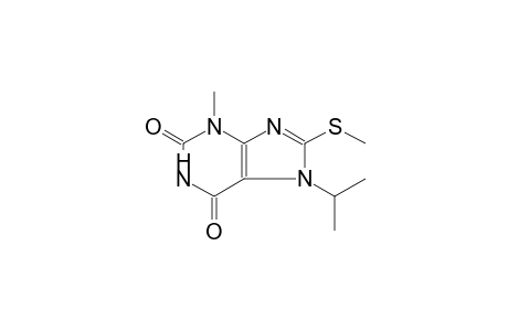 1H-Purine-2,6-dione, 3,7-dihydro-3-methyl-7-(1-methylethyl)-8-(methylthio)-