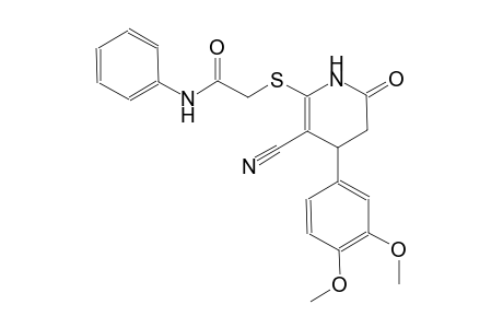 acetamide, 2-[[3-cyano-4-(3,4-dimethoxyphenyl)-1,4,5,6-tetrahydro-6-oxo-2-pyridinyl]thio]-N-phenyl-