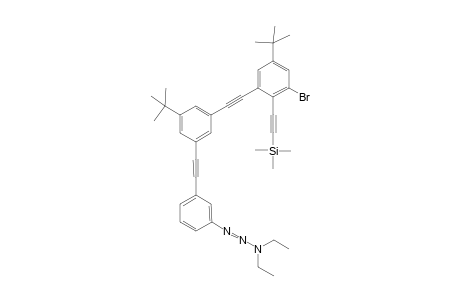 1-[2-(1-(trimethylsilyl)-2-bromo-4-tert-butylphenyl)ethynyl]-5-(tert-butyl)-3-[2-(diethylazido)phenylethynyl]benzene