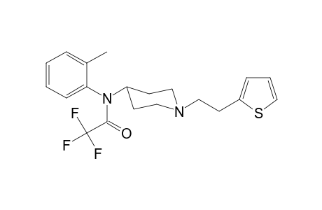 N-(2-Methylphenyl)-N-([(2-thiophen-2-yl)ethyl]piperidin-1-yl)trifluoroacetamide