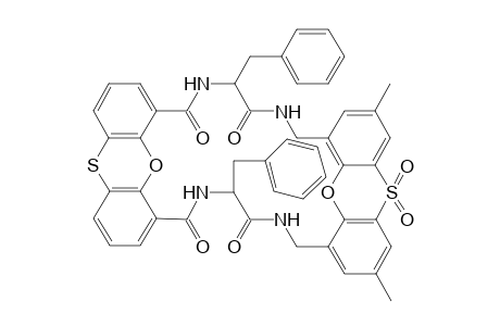 7,10,20,23-Tetraza-30,37-dioxa-2,15-dithia-2,21-dibenzyl-28,32-dimethyl-heptacyclo[32.3.1.3(3,5).3(12,14).3(16,18).1(13,17).1(4,26)]tetraconta-1(26),3,5,12(34),13,16(28),17,25,28,31,35,39-dodecaen-2,2,8,11,19,22-hexaxid