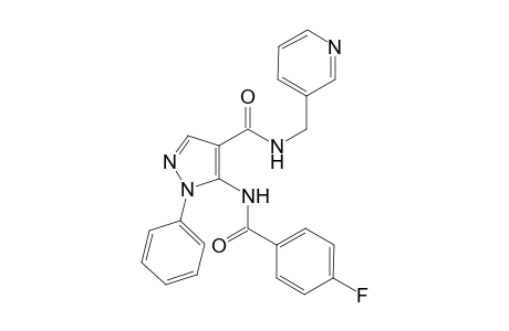 1H-Pyrazole-4-carboxamide, 5-[(4-fluorobenzoyl)amino]-1-phenyl-N-(3-pyridinylmethyl)-