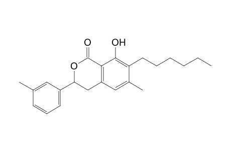 7-Hexyl-8-hydroxy-6-methyl-3-(m-tolyl)-3,4-dihydro-isochroman-1-one