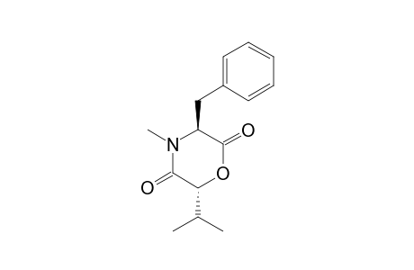 (3R,6S)-4-METHYL-6-(1-METHYLETHYL)-3-PHENYLMETHYL-1,4-PERHYDROOXAZINE-2,5-DIONE