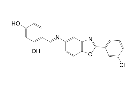 4-((E)-{[2-(3-chlorophenyl)-1,3-benzoxazol-5-yl]imino}methyl)-1,3-benzenediol