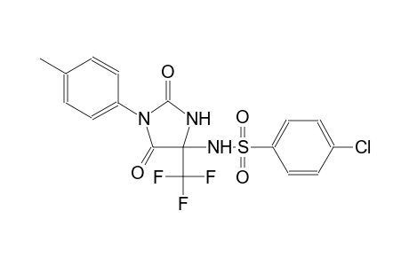 4-Chloranyl-N-[1-(4-methylphenyl)-2,5-bis(oxidanylidene)-4-(trifluoromethyl)imidazolidin-4-yl]benzenesulfonamide