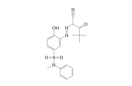 Benzenesulfonamide, 3-[2-(1-cyano-3,3-dimethyl-2-oxobutyl)diazenyl]-4-hydroxy-N-methyl-N-phenyl-