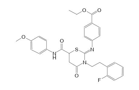 ethyl 4-({(2Z)-3-[2-(2-fluorophenyl)ethyl]-6-[(4-methoxyanilino)carbonyl]-4-oxotetrahydro-2H-1,3-thiazin-2-ylidene}amino)benzoate