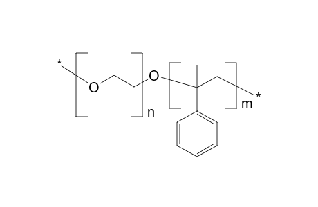 Poly(oxyethylene-alpha-methylstyrene) block copolymer (a-b-a)