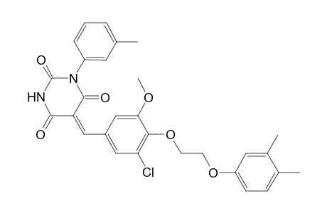 (5Z)-5-[3-chloro-4-[2-(3,4-dimethylphenoxy)ethoxy]-5-methoxy-benzylidene]-1-(m-tolyl)barbituric acid