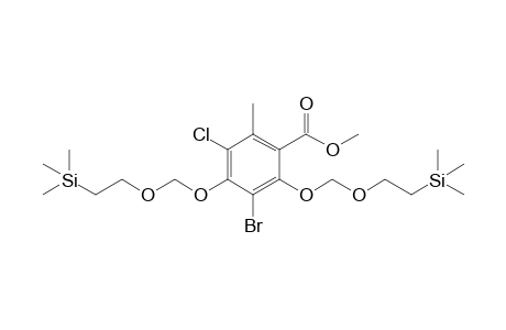 5-Bromo-3-chloro-2-methyl-4,6-bis(2-trimethylsilylethoxymethoxy)benzoic acid methyl ester