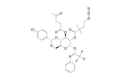 4,6-O-(PARA-CHLOROBENZYLIDENE)-2-O-(4-AZIDO-2,2-DIMETHYLBUTANOYL)-3-O-LEVULINYL-1-O-[N-(PHENYL)-TRIFLUOROACETIDOYL]-ALPHA-D-GLUCOPYRANOSIDE