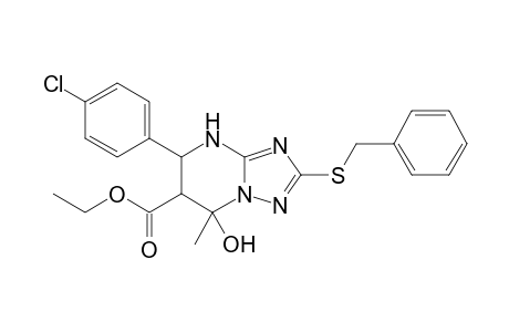 Ethyl 7-hydroxy-7-methyl-5-(4-chlorophenyl)-2-benzylthio-4,5,6,7-tetrahydro-1,2,4-triazolo[1.5-a]pyrimidine-6-carboxylate