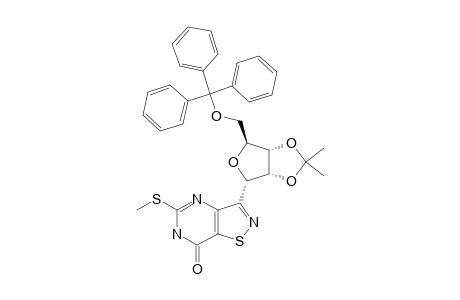 5-(METHYLTHIO)-3-(2,3-O-ISOPROPYLIDENE-5-O-TRITYL-D-RIBOFURANOSYL)-ISOTHIAZOLE-[4,5-D]-PYRIMIDIN-7(6H)-ONE