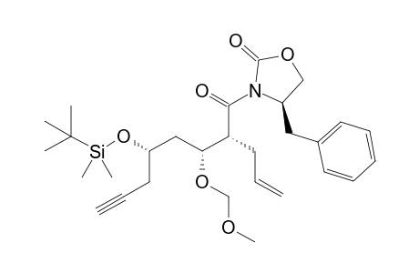 (R)-3-{(2R,3R,5S)-2'-Allyl-5'-[(t-butyl)dimethylsilyloxy]-3'-(methoxymethoxy)-7'-octynoyl}-4-benzyl-1,3-oxazolidin-2-one