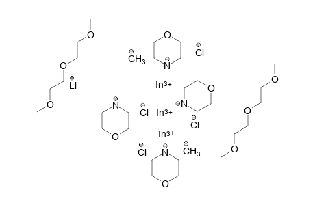 Lithium dicarbanide triindium(III) bis(1-methoxy-2-(2-methoxyethoxy)ethane)-tetra(morpholin-4-ide)tetrachloride
