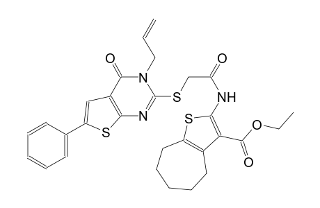 4H-cyclohepta[b]thiophene-3-carboxylic acid, 2-[[[[3,4-dihydro-4-oxo-6-phenyl-3-(2-propenyl)thieno[2,3-d]pyrimidin-2-yl]thio]acetyl]amino]-5,6,7,8-tetrahydro-, ethyl ester