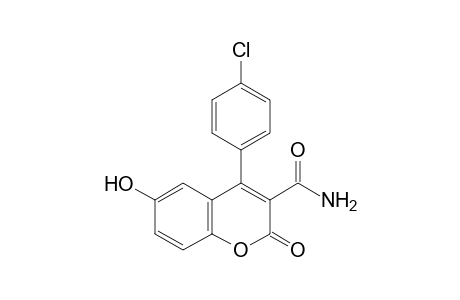 4-(p-CHLOROPHENYL)-6-HYDROXY-2-OXO-2H-1-BENZOPYRAN-3-CARBOXAMIDE