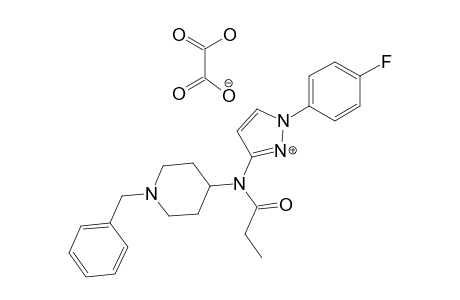 N-[1-(4-FLUOROPHENYL)-PYRAZOL-3-YL]-N-(1-BENZYL-4-PIPERIDYL)-PROPANAMIDE-OXALATE-SALT