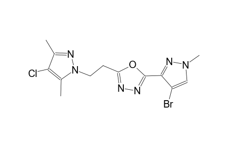 2-(4-bromo-1-methyl-1H-pyrazol-3-yl)-5-[2-(4-chloro-3,5-dimethyl-1H-pyrazol-1-yl)ethyl]-1,3,4-oxadiazole