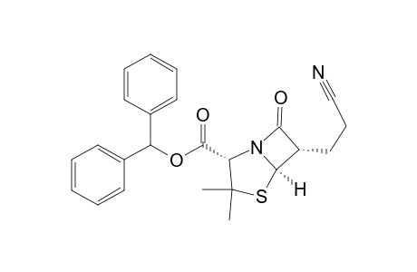 benzhydryl 6.alpha.-(2'-cyanoethyl)penicillanate