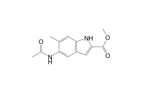 1H-Indole-2-carboxylic acid, 5-(acetylamino)-6-methyl-, methyl ester