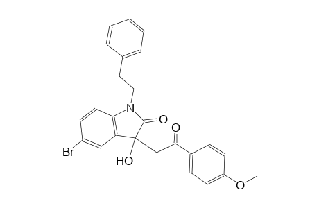 2H-indol-2-one, 5-bromo-1,3-dihydro-3-hydroxy-3-[2-(4-methoxyphenyl)-2-oxoethyl]-1-(2-phenylethyl)-