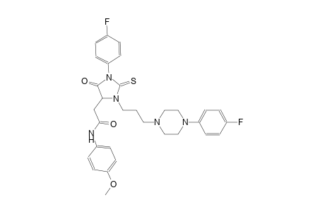 2-(1-(4-fluorophenyl)-3-{3-[4-(4-fluorophenyl)-1-piperazinyl]propyl}-5-oxo-2-thioxo-4-imidazolidinyl)-N-(4-methoxyphenyl)acetamide