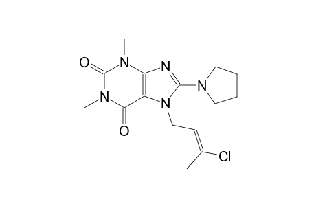 7-[(2E)-3-chloro-2-butenyl]-1,3-dimethyl-8-(1-pyrrolidinyl)-3,7-dihydro-1H-purine-2,6-dione