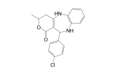 9,10-Dihydro-9-methyl-7-oxo[3,4-c]pyrano-6-(p-chlorophenyl)-(11H)-5,6-dihydrobenzodiazepine