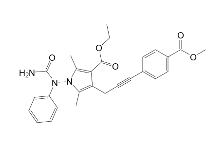 4-(Ethoxycarbonyl)-1-(N-phenylureido)-3-[3-(4-methoxycarbonylphenyl)propargyl]-2,5-dimethylpyrrole