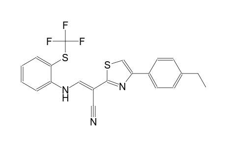 (2E)-2-[4-(4-ethylphenyl)-1,3-thiazol-2-yl]-3-{2-[(trifluoromethyl)sulfanyl]anilino}-2-propenenitrile