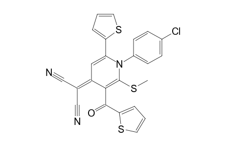 2-[1-(4-chlorophenyl)-2-(methylthio)-3-(2-thenoyl)-6-(2-thienyl)-4-pyridylidene]malononitrile