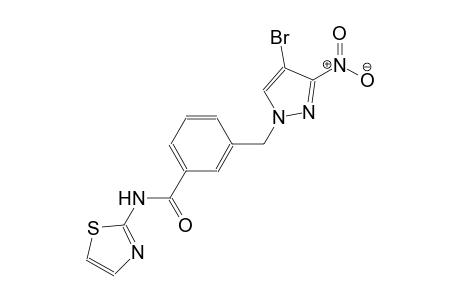3-[(4-bromo-3-nitro-1H-pyrazol-1-yl)methyl]-N-(1,3-thiazol-2-yl)benzamide